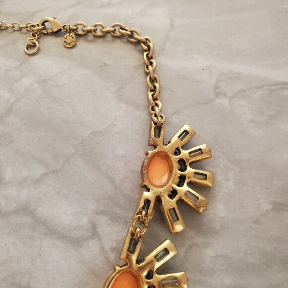 🧡 J.Crew Antique Rhinestones Crystal Pave Cluster Burst Statement Necklace 🧡 - Picture 13 of 16